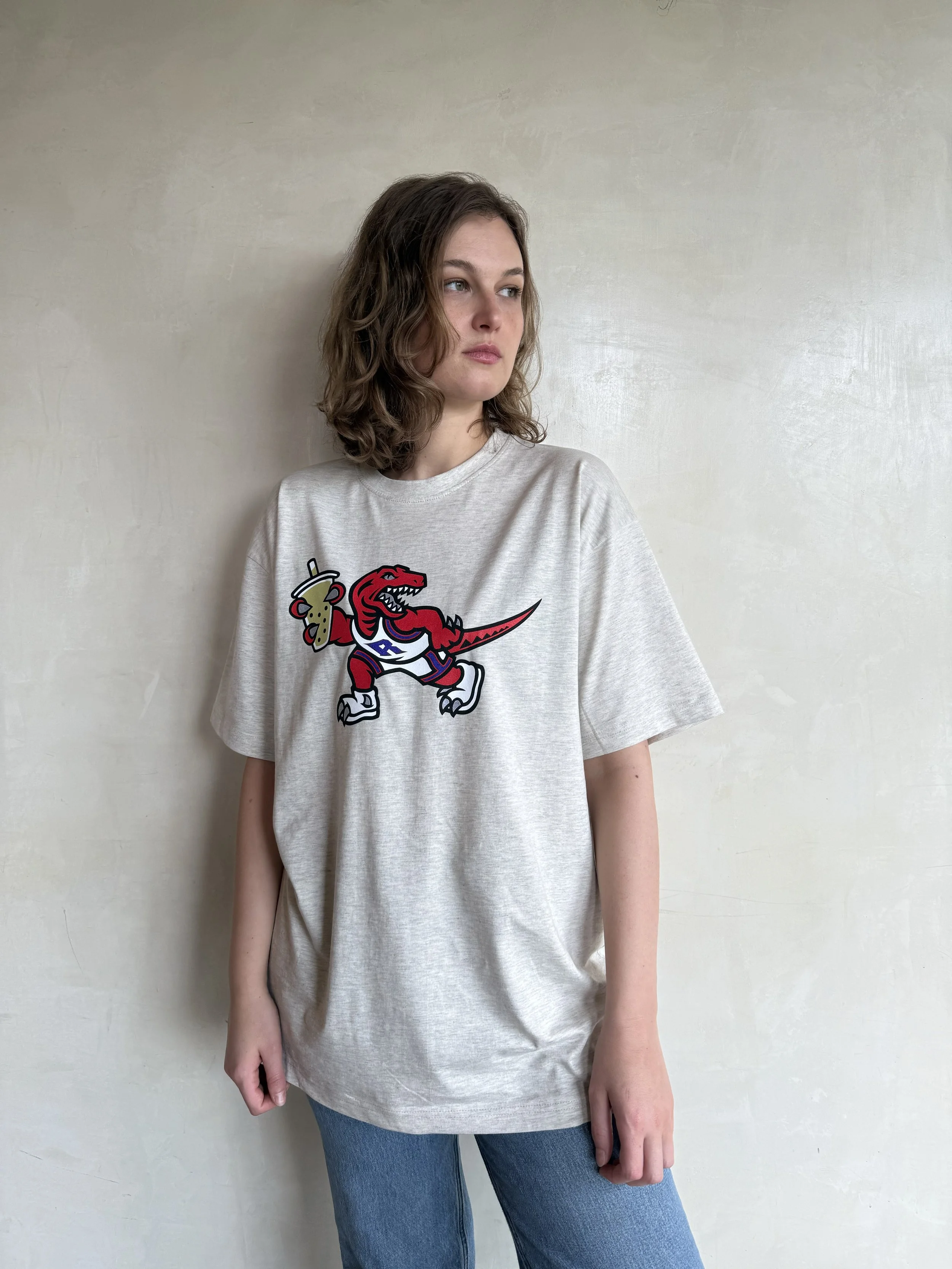 Mitchell & Ness Matcha Raptor Boxy Tee - Oatmeal — Asian Roots